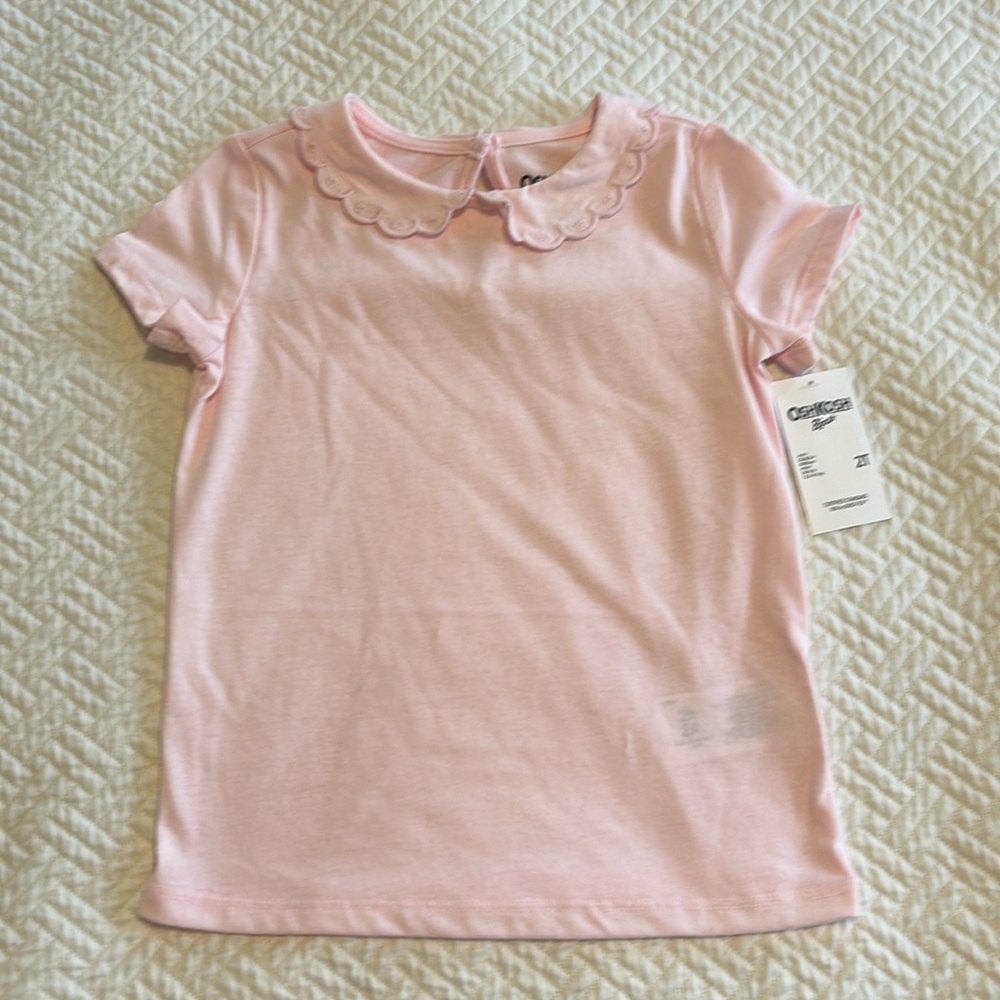 NWT Osh Kosh girls’ scalloped Peter Pan collar shirt
